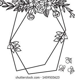 Abstract floral frame with white background. Vector