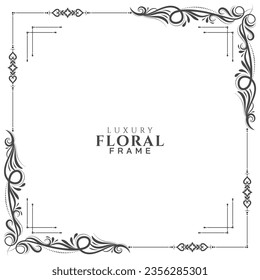 abstrakter floraler Rahmen, weißer, eleganter Hintergrund, Vektorgrafik.
