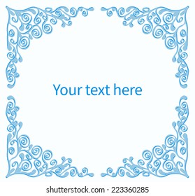 Abstract floral frame for your design. Vector illustration. 