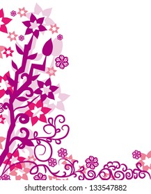 abstract floral frame-vector art