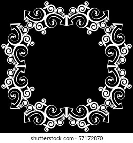 abstract floral garland, vector design elements