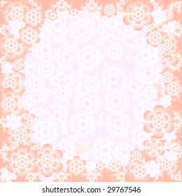 Abstract floral gentle pink pattern with place for the text (vector)