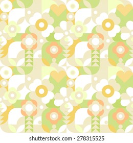 Abstract floral geometric background. Seamless pattern.