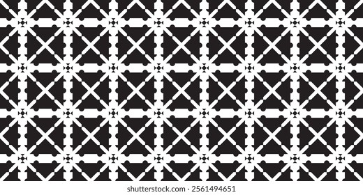 Abstract floral geometric ethnic pattern shapes. Black and white Trendy Fashion Blanket Style Line Seamless Vector Pattern