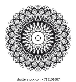 Abstract floral geometric mandala for coloring. vector illustration