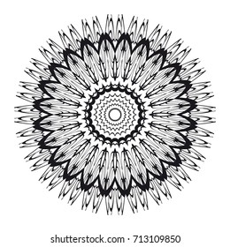 Abstract floral geometric mandala for coloring. vector illustration