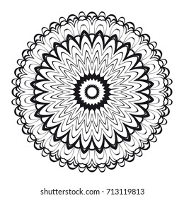 Abstract floral geometric mandala for coloring. vector illustration