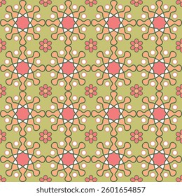 Abstract floral and geometric pattern featuring a seamless decorative lattice design ideal for vector backgrounds, architectural louvers, fabric, print, wallpaper, banners and modern design projects.