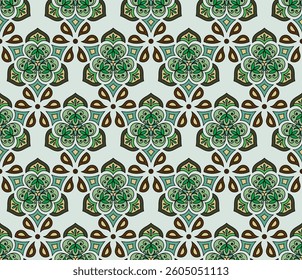 Abstract floral and geometric pattern featuring a seamless decorative lattice design ideal for vector backgrounds, architectural louvers, fabric, print, wallpaper, banners and modern design projects.