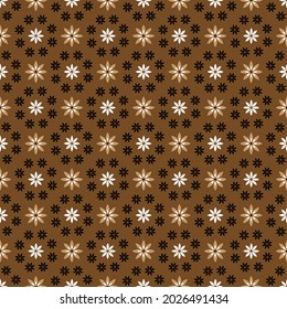 Abstract floral geometric pattern with an intersection of beige, white, black colors in a simple shape. Stylish fractal texture. Vector drawing for background shading, wallpaper, fabric, ceramic tiles
