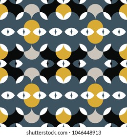 Abstract floral geometric seamless  pattern . Kaleidoscopic, multicolored shapes.
