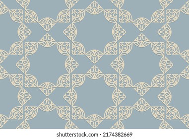 Abstract floral geometric seamless pattern. Mosaic ornamental background. Muslim ornament in arab decorative style with Arabic motifs. Good for fabric, textile, wallpaper or package background design