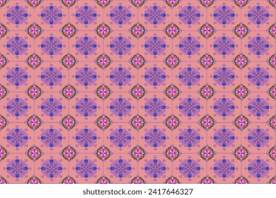 Abstract and Floral geometric seamless pattern. Multicolor floral geometric. Modern and Creative. Design for background, backdrop, fabric, napkin and etc.