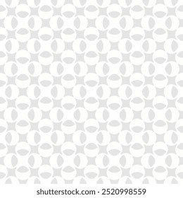 Abstract floral geometric seamless pattern. Simple minimal vector gray and white ornament in asian style. Subtle background texture with floral silhouettes, leaves, curved shapes. Repeated design