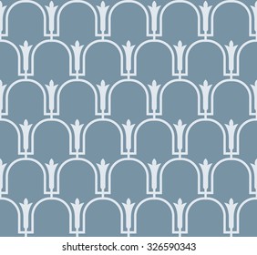 Abstract floral geometric seamless pattern. Vector background. Blue and white texture. Decorative illustration for print, web
