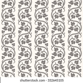 Abstract floral geometric seamless pattern. Vector background. Colorless texture. Decorative illustration for print, web.