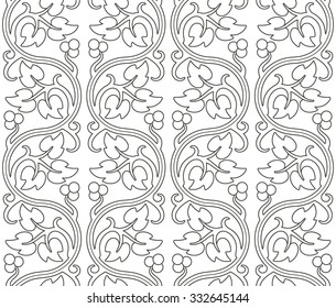 Abstract floral geometric seamless pattern. Vector background. Colorless texture. Decorative illustration for print, web.