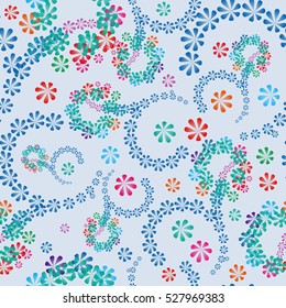 Abstract floral geometrical seamless pattern.
