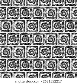 abstract floral geometrical swirls seamless pattern, vector illustration endless texture