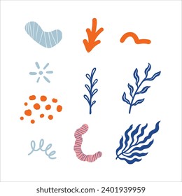 Abstract floral and graphic elements. art collages. Template for branding, social media post, banner, business card, invitation, print, events and page cover.
