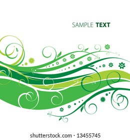 Abstract floral green background