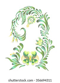 Abstract floral green background. Vector illustration