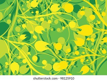Abstract floral green background. Vector illustration.