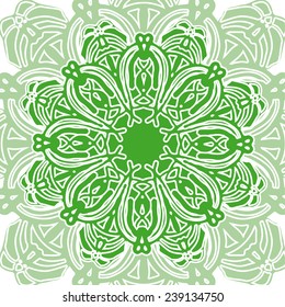 abstract floral green ornament