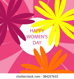 Abstract floral greeting card. Happy Women's Day.