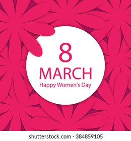 Abstract floral greeting card. Happy Women's Day. Vector illustration.