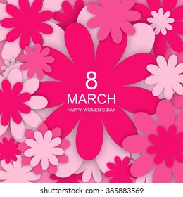 Abstract floral greeting card. Happy Women's Day. Vector illustration.
