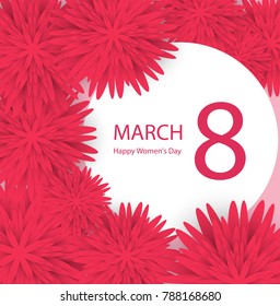 Abstract floral greeting card. Happy Women's Day. Vector illustration.