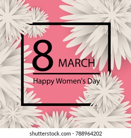 Abstract floral greeting card. Happy Women's Day. Vector illustration.