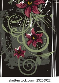 Abstract floral grunge background.
