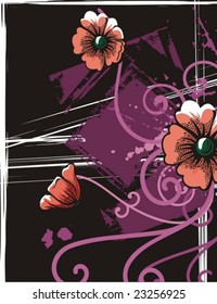 Abstract floral grunge background.