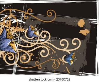 Abstract floral grunge background.