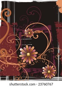 Abstract floral grunge background.
