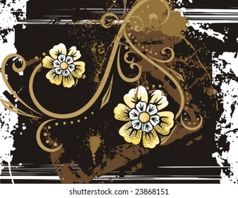 Abstract floral grunge background.