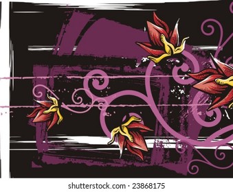 Abstract floral grunge background.