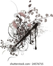 Abstract floral grunge background.