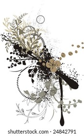 Abstract floral grunge background.