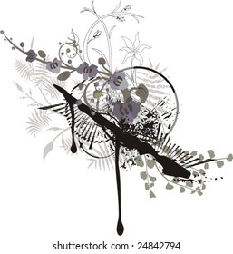 Abstract floral grunge background.