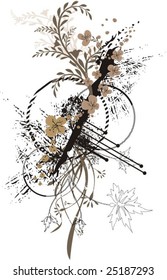 Abstract floral grunge background.