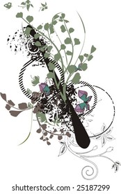 Abstract floral grunge background.