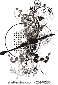 Abstract floral grunge background.