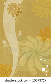 Abstract floral grunge background-vector file
