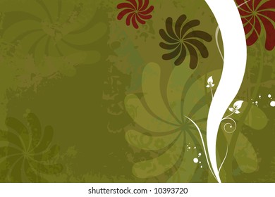 Abstract floral grunge background-vector file