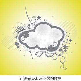 abstract floral grunge banner with space of your text ,vector illustration