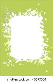 Abstract floral grunge border