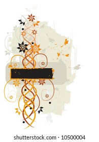 Abstract floral grunge frame